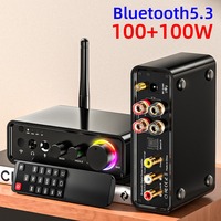 Bluetooth 5.3 Mini TPA3116D2 Class D Power Amplifier 2.0 Audio Amplifier 100Wx2 200W with Microphone Optical Coaxial Input