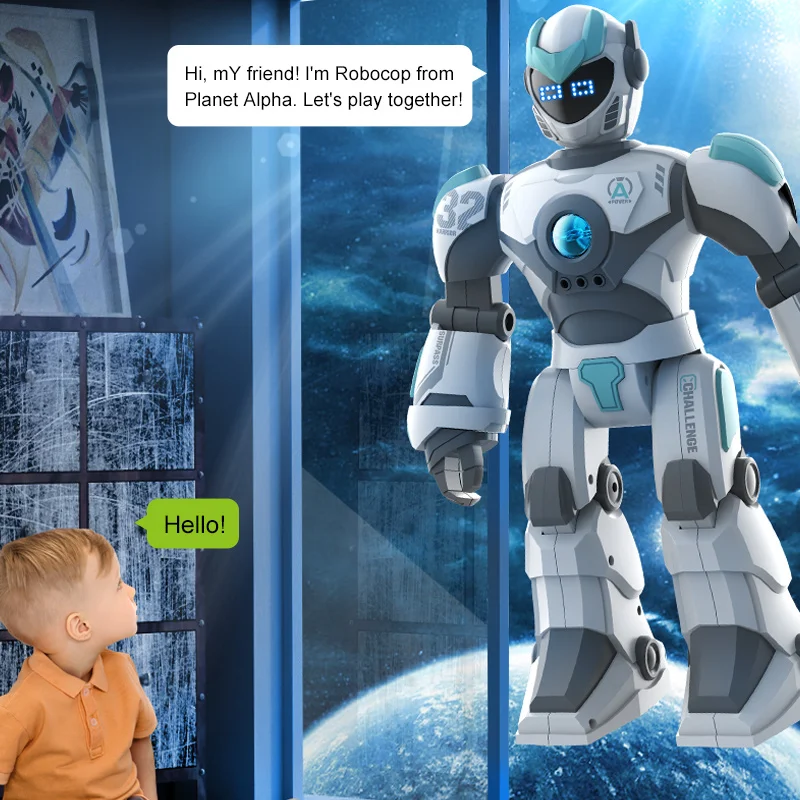 لعبة روبوت للتحكم عن بعد، لعبة روبوت ذكية للتحكم عن بعد الصوتي للأطفال، مناسبة للأولاد والز