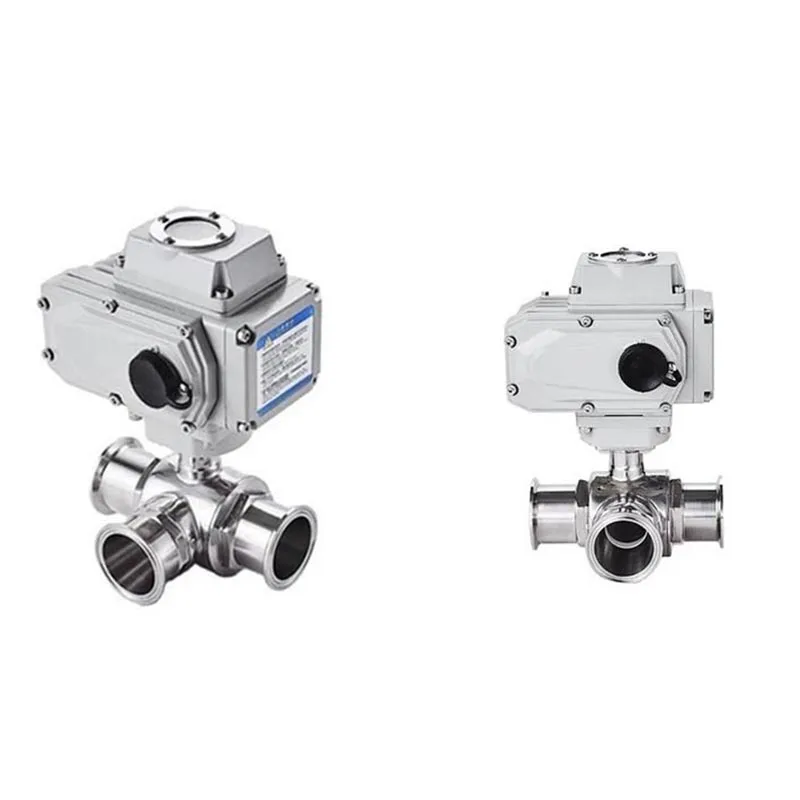 High Temperature Ball Valve Quick-loading Electric Three-way Ball Valve Sanitary O.D 19 25 32mm Stainless Steel 3 Way Ball Valve