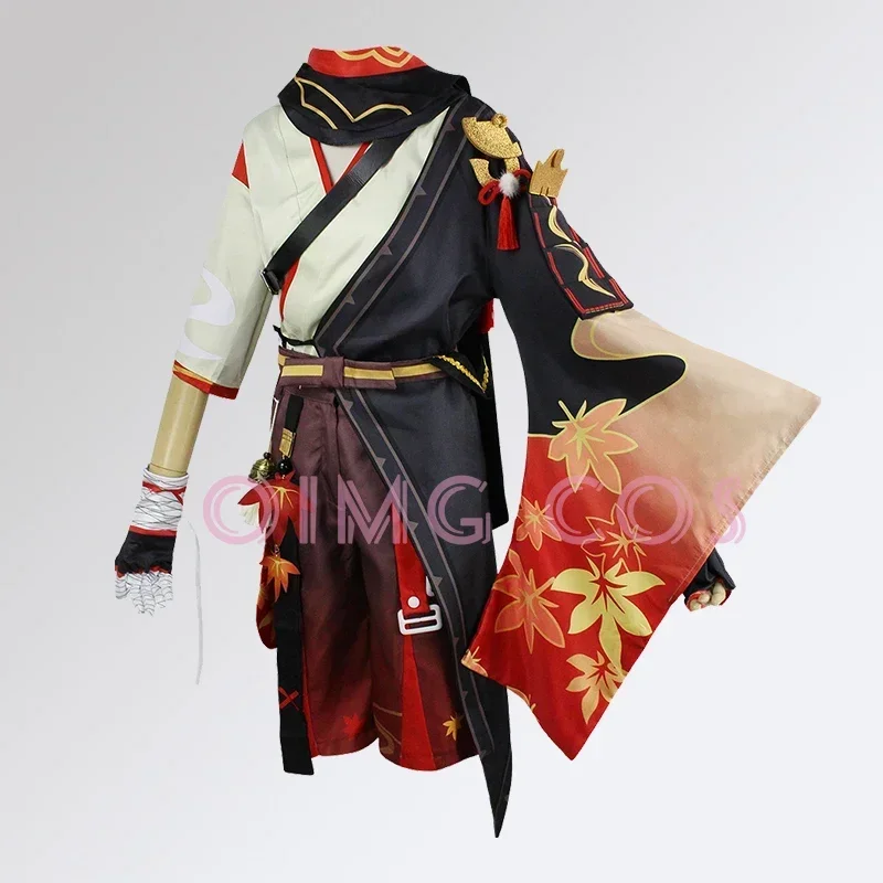 Genshin Impact Kaedehara Kazuha Cosplay Kostüm Uniform Perücke Anime Halloween Kostüme für Männer Spiel