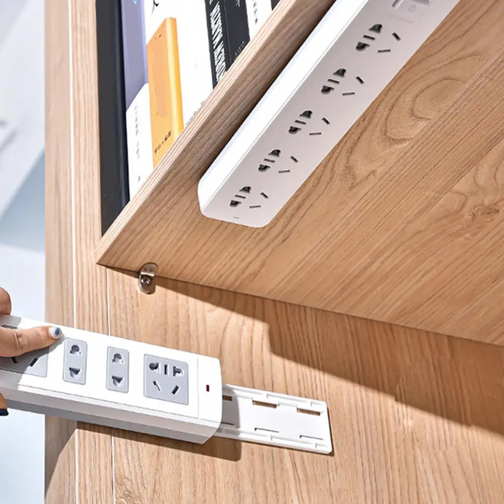 Socket Fixer Powerful Traceless Wall-mounted Plug Fixer Self-adhesive Strip Desktop Cable Sticker Organizer Hanging Power F6j6