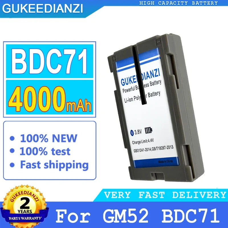 

4000mAh GUKEEDIANZI Battery GM52 For Total Station 7.2V BDC71 Big Power Bateria