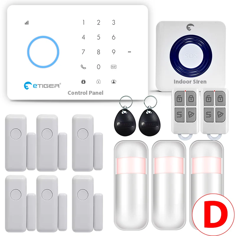 Etiger S3B GSM SIM Wireless 433mhz Burglar Intruder Home Security System GSM Home Bulgar Security System for Home