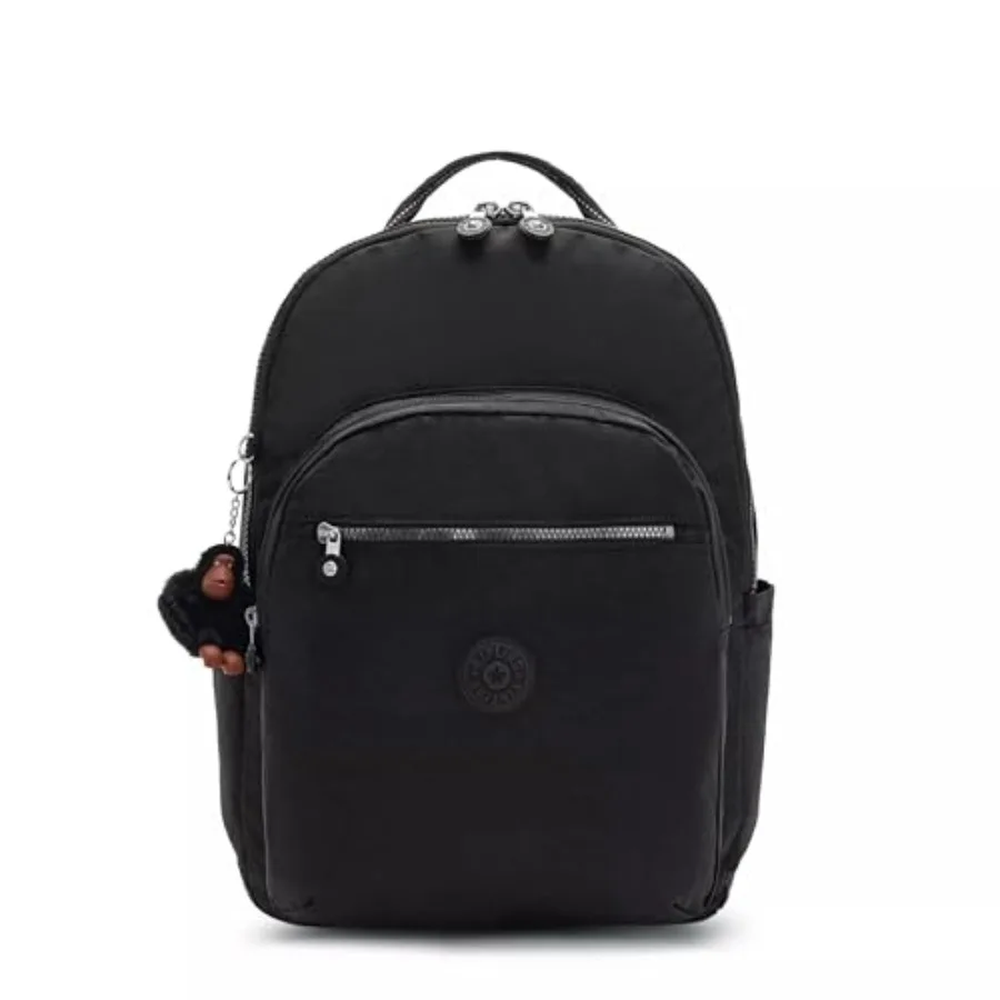 

Женский рюкзак Kipling Seoul Extra Large 17 для ноутбука, прочный полиэстер, черный, с мягкими лямками, вместительный дизайн для любого случая