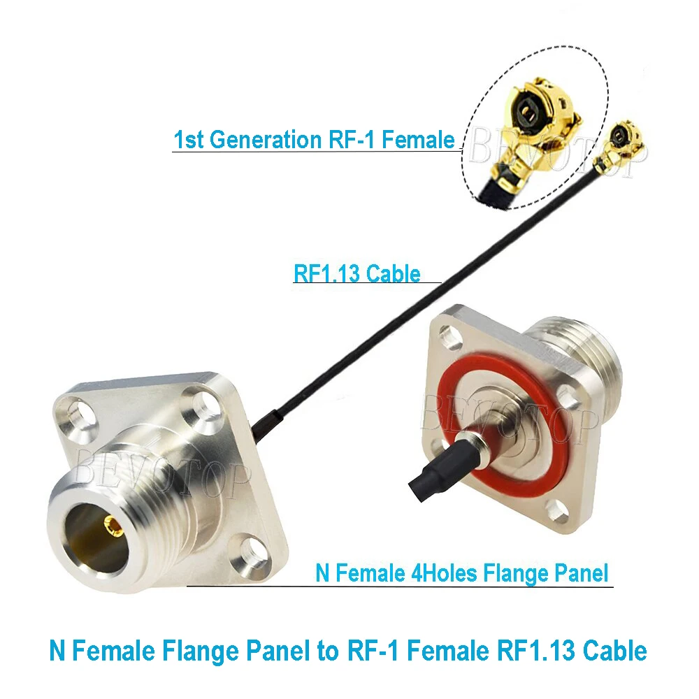 1PCS L16 Flange Panel N Female to U.fl/IPX/IPX-1 Female Connector RF1.13 Coax Cable Extension Jumper Pigtail IPX1-K to N Jack