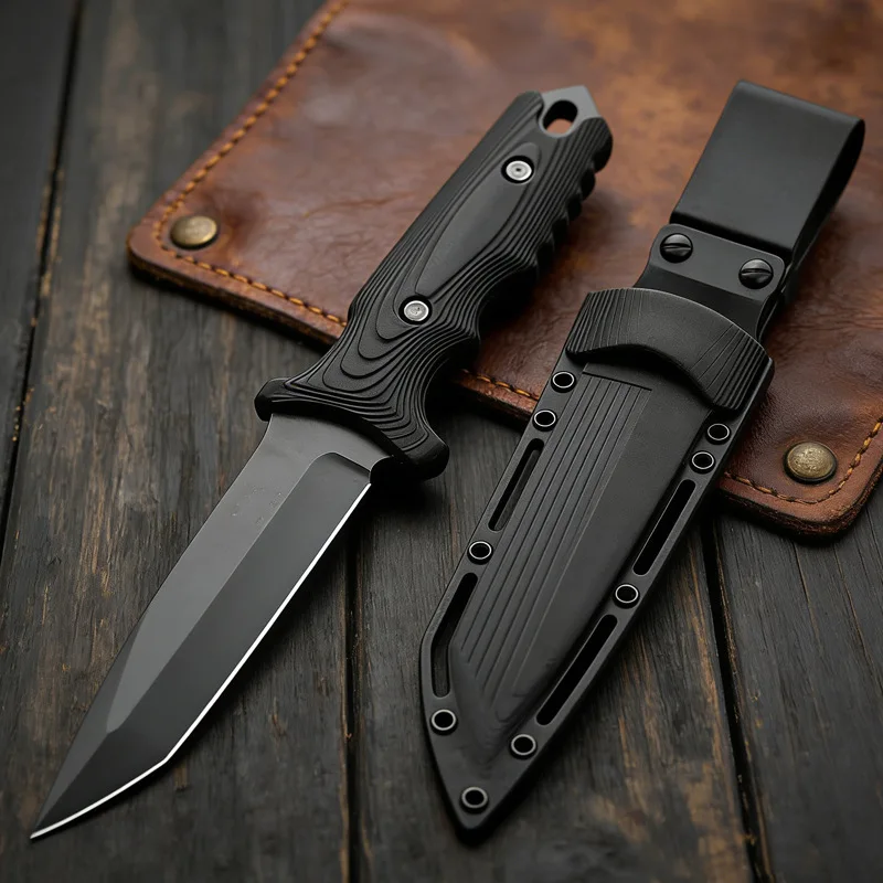 8071 High Quality Stainless Steel Straight Knife - 440C Blade ABS Handle Suitable for Outdoor Camping and Hiking Climbing Knife