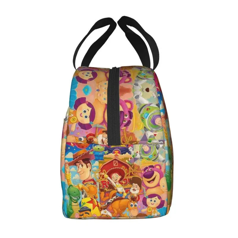 Custom Toy Story Character Insulated Lunch Bags for Women Disney Resuable Thermal Cooler Bento Box Kids School Children