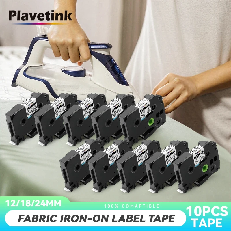10PK TZe-FA231 Fabric Iron on Label Tape 12mm*3m Compatible For Brother Label Printer PT Labeller H110 Fabric Tape Sticker DIY