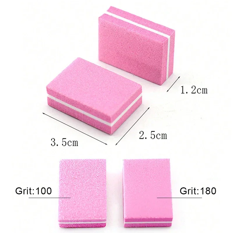 Sandpaper Manicure Professional Mini Nails Art 50Pcsbuffer File 100/180 Tips Care File Sanding Polishing Accessories Tools