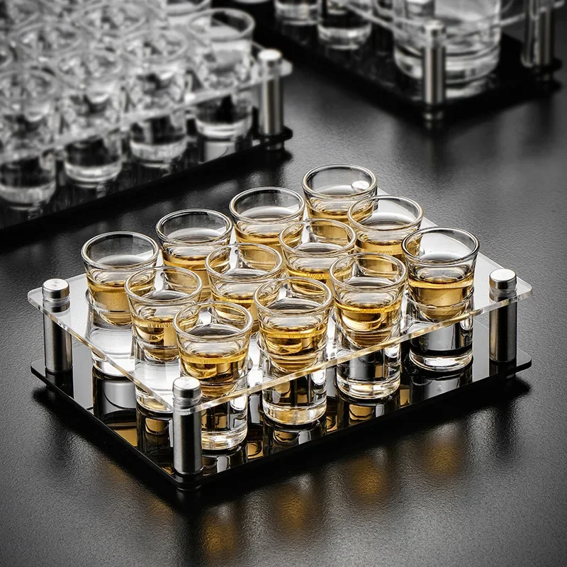 6/12/24 Holes Acrylic Shot Glass Holder, Wine Glass Cup Serving, Tray Cups  Shot Glass, Bar Accessories for Party