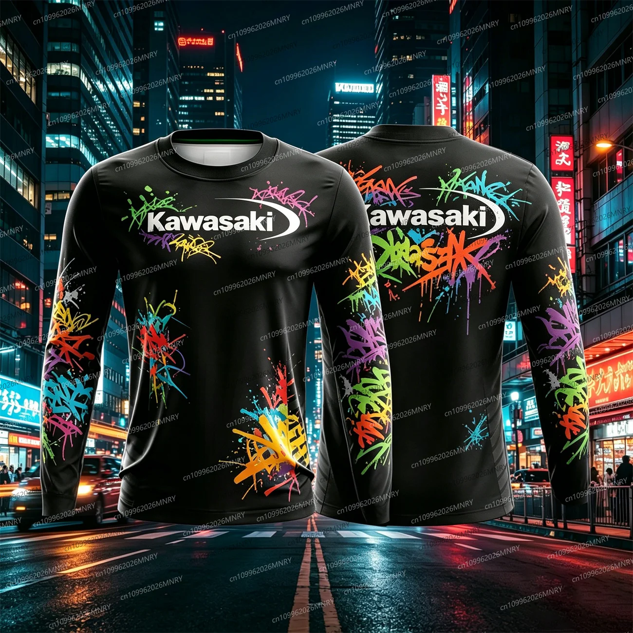 

Summer Mens long-sleeve t-shirt Kawasaki tshirt Motocross Tshirt men Quick Drying Cycling Suit Women tshirt Sleeved Men clothing