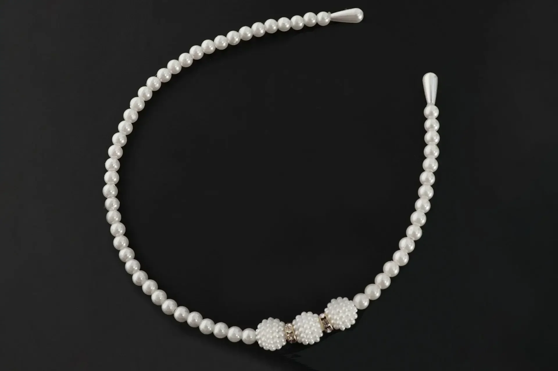 New Full Faux Pearl Hairwear Elastic Flower Girl Women Hair Hoop Bands Headband Baby Wedding Hair Accessories Hair Pins