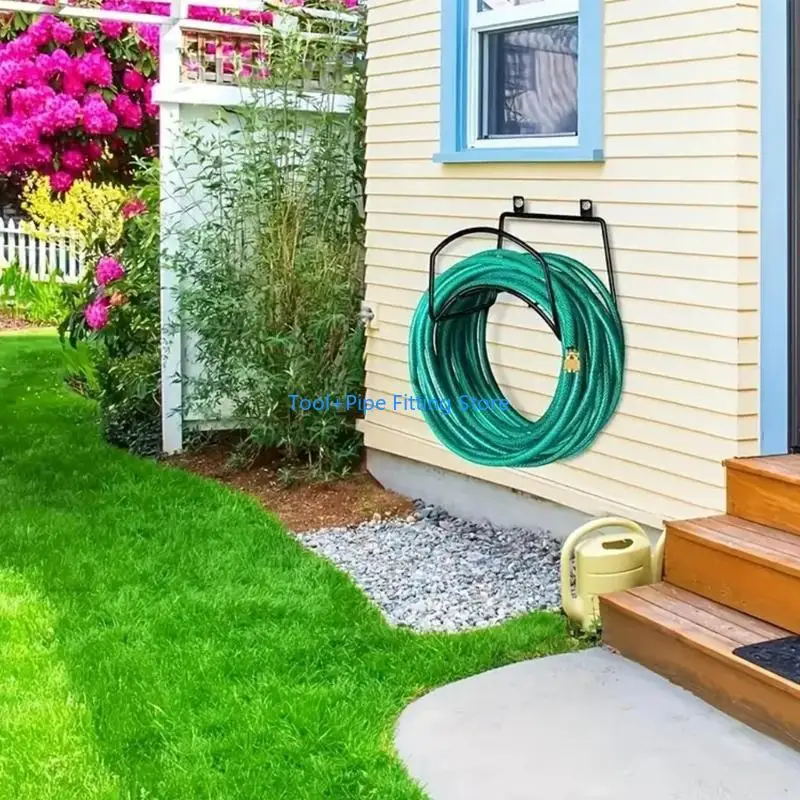 F92B Heavy Duty Metal Garden Hoses Wall Mount Outdoor Water Pipe Storage Organizers With Rusts Proof Coating For Yard And Patios