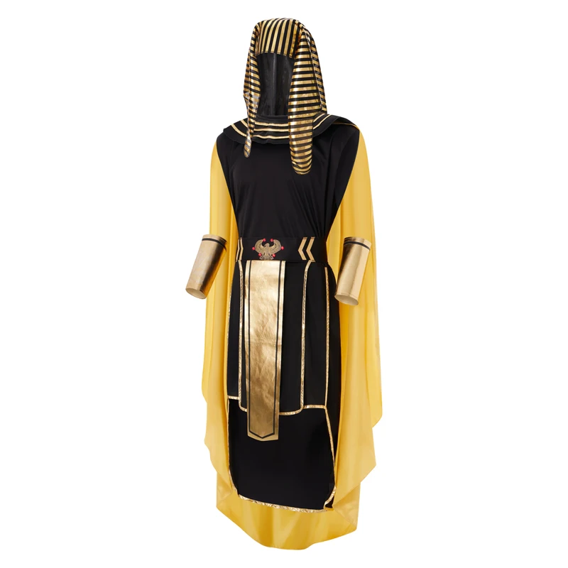 Costume da faraone egiziano da uomo Set 7 pezzi King of Egypt King Tut Cosplay Set abiti Cosplay di Halloween