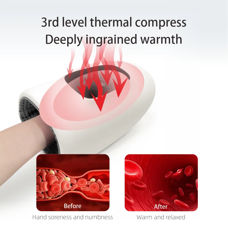 

Hand Massager With Heat Airbag Acupoint Compression Massager for Hand Wrist Carpal Tunnel Relief Cordless Fingers Massage