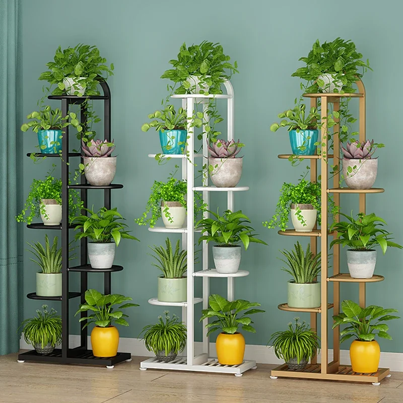 Flower shelf living room floor-to-ceiling multi-layer wrought iron flower stand new indoor green dill pot balcony plant