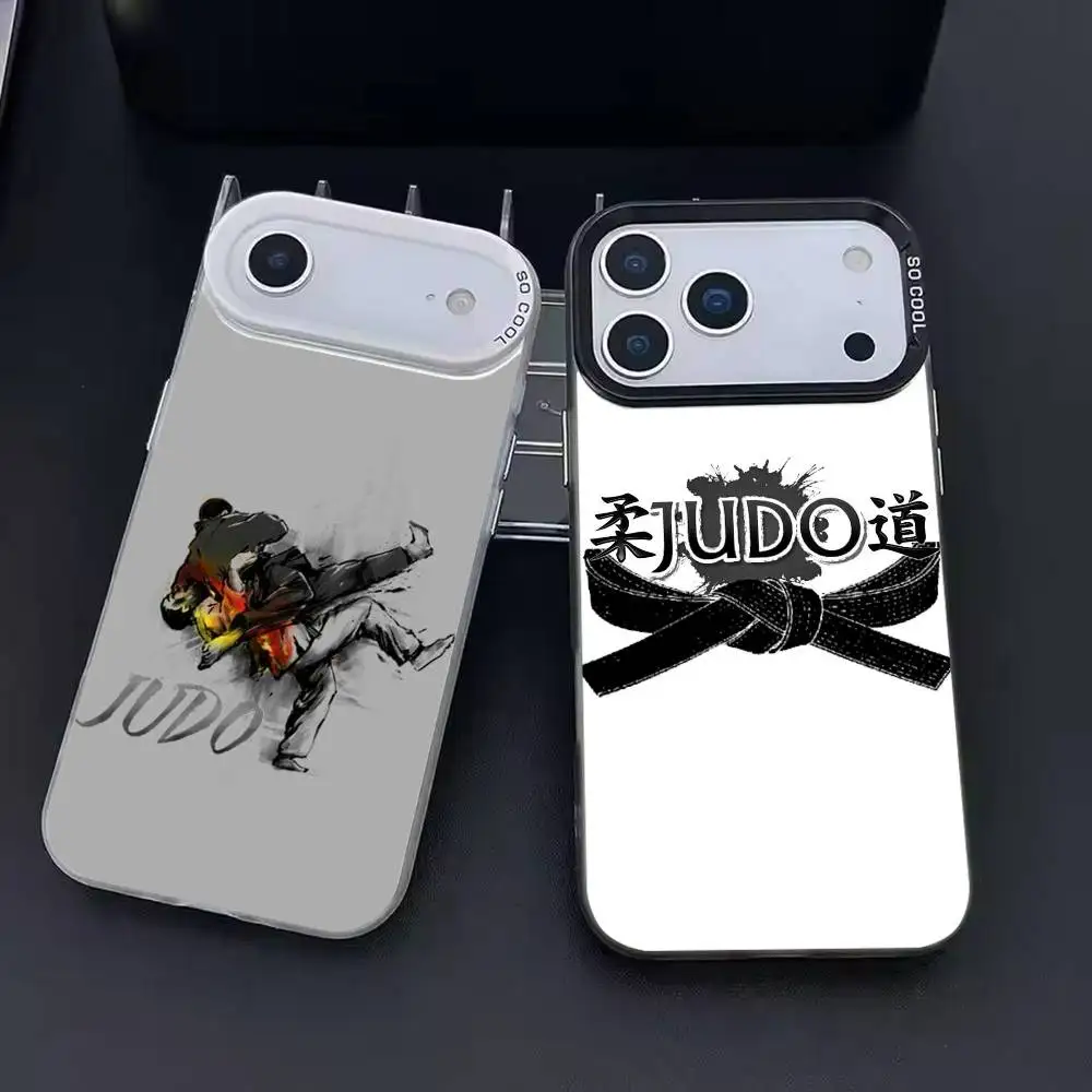 

Japanese Martial Arts Judo Phone Case For iPhone 17,16,15,14,13,12,11,Pro Max,Plus black Candy Silver Cover
