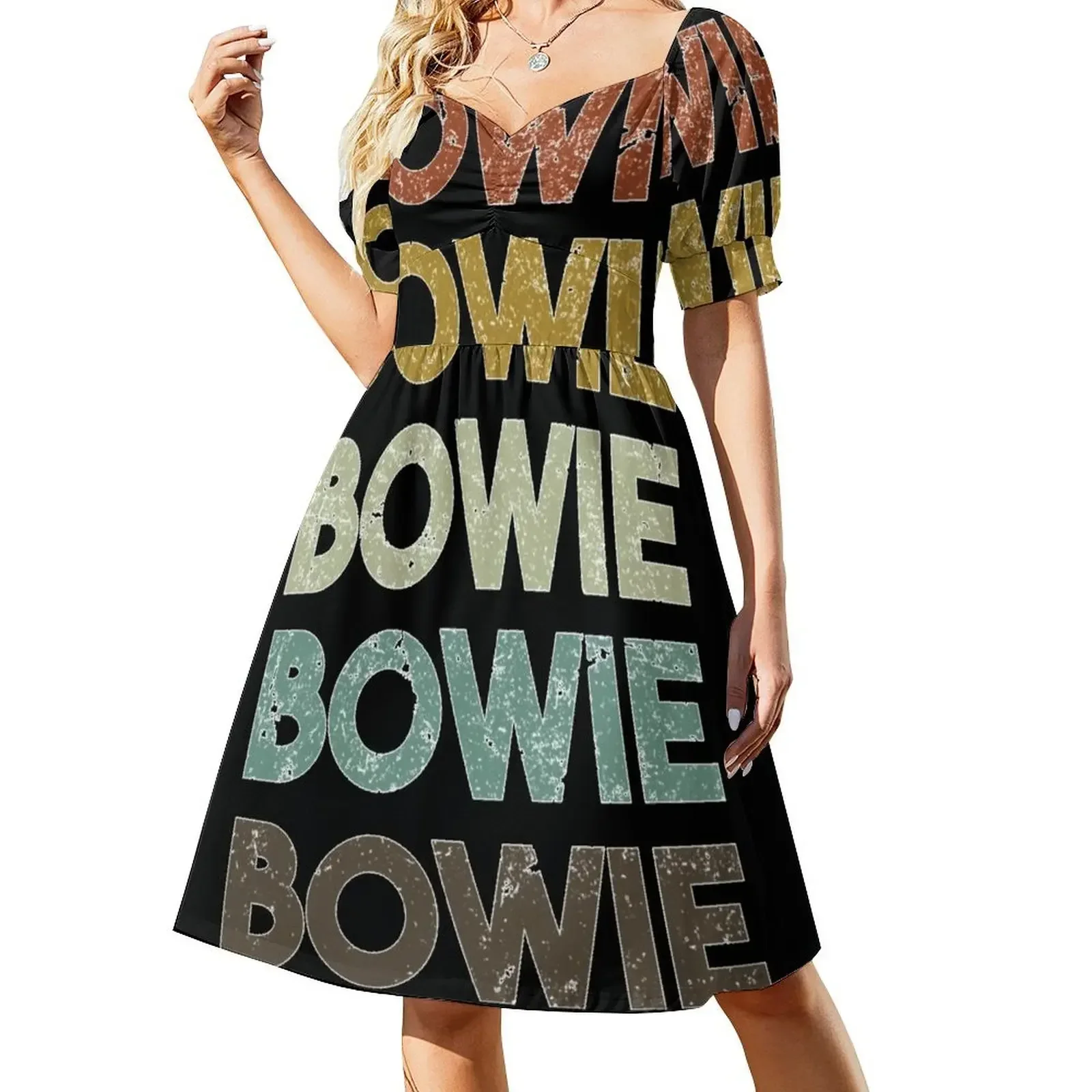 

Retro Bowie Maryland Short-Sleeved Dress luxury dress Beachwear Dress