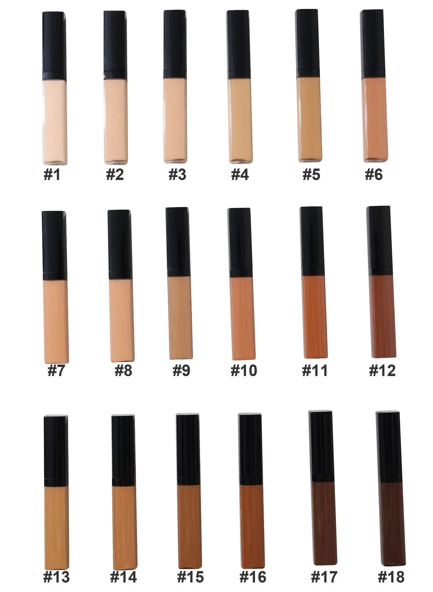 Private Label Makeup Concealer Liquid Convenient Eye Dark Circles Blemish 18 Colors Tan Skin Face Contour Cosmetics Bulk 20pcs