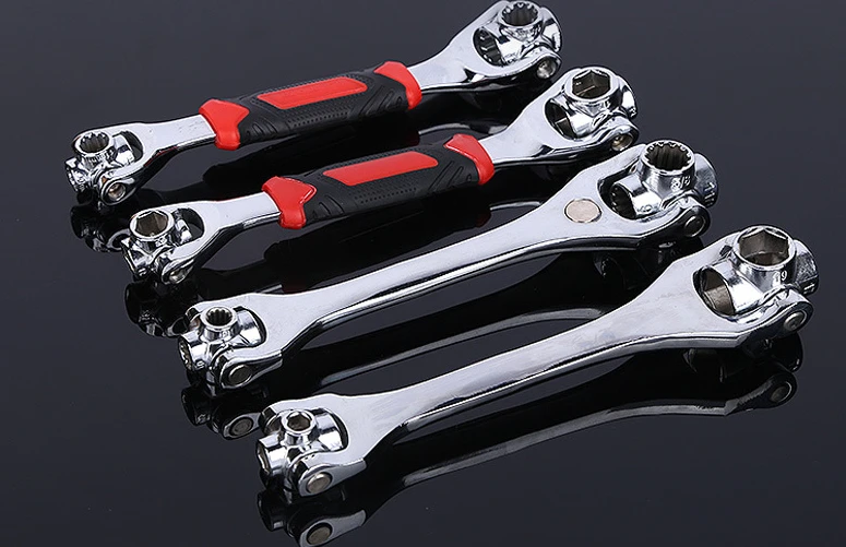 Wholesale multi-purpose universal 52-in-1 wrench 8-in-1 sleeve wrench 360 degree rotating multi-head dog head wrench