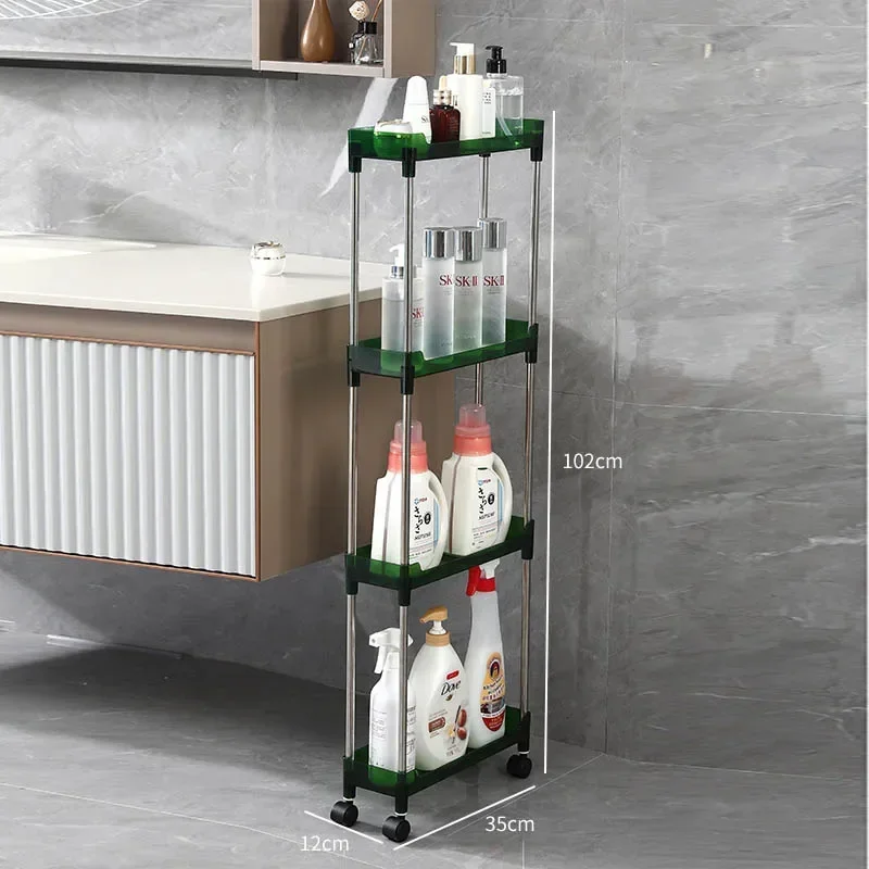 Rushed Ins 9-12cm Wide Kitchen Seam Storage Rack Bathroom Shelf Kitchen Stand Transparent Narrow Cabinet Organization Shelves