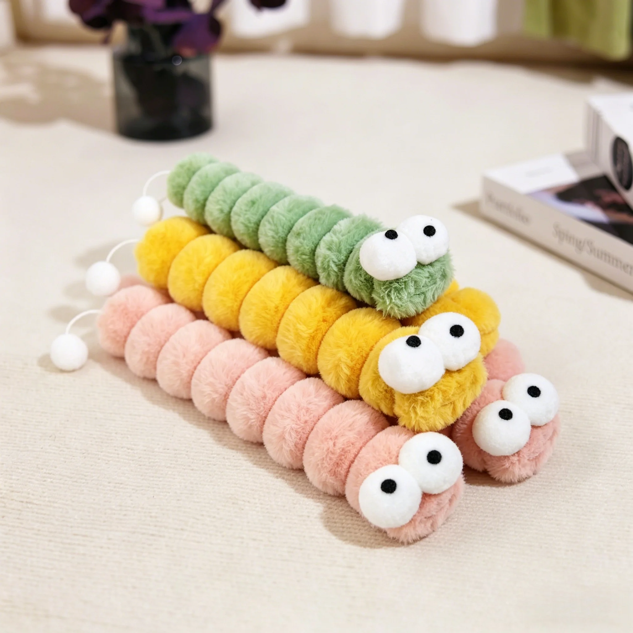 Color Gradient Plush Cat Toy with Catnip: Chew-Resistant Teething & Self-Play Pillow for Boredom Relief, Interactive Cuddle Toy