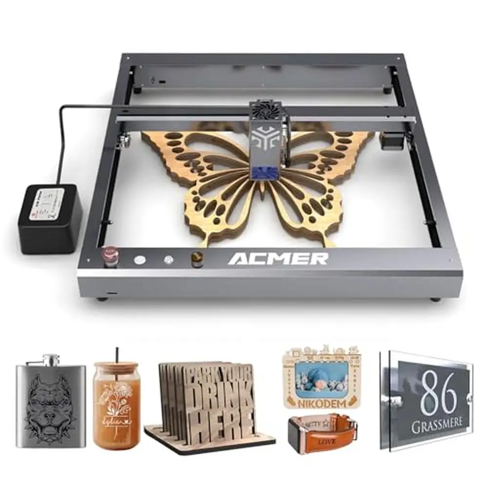 20W Laser Engraver CNC Machine 420*400mm Engraving Area High Precision Safety Lock Emergency Stop Button WiFi USB TF Card