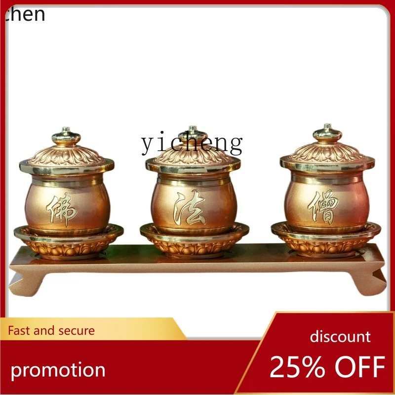 ZMLHSN Buddha Front Water Cup Brass Buddha Cup  Buddhist Hall Household Tribute Tea Cup Guanyin Holy Water