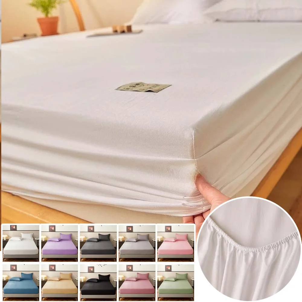 

99/120/135/150/180/200cm Fitted Sheet Non-slip Single Double King Queen Size Mattress Cover Dustproof Bed Protector Bed Linens