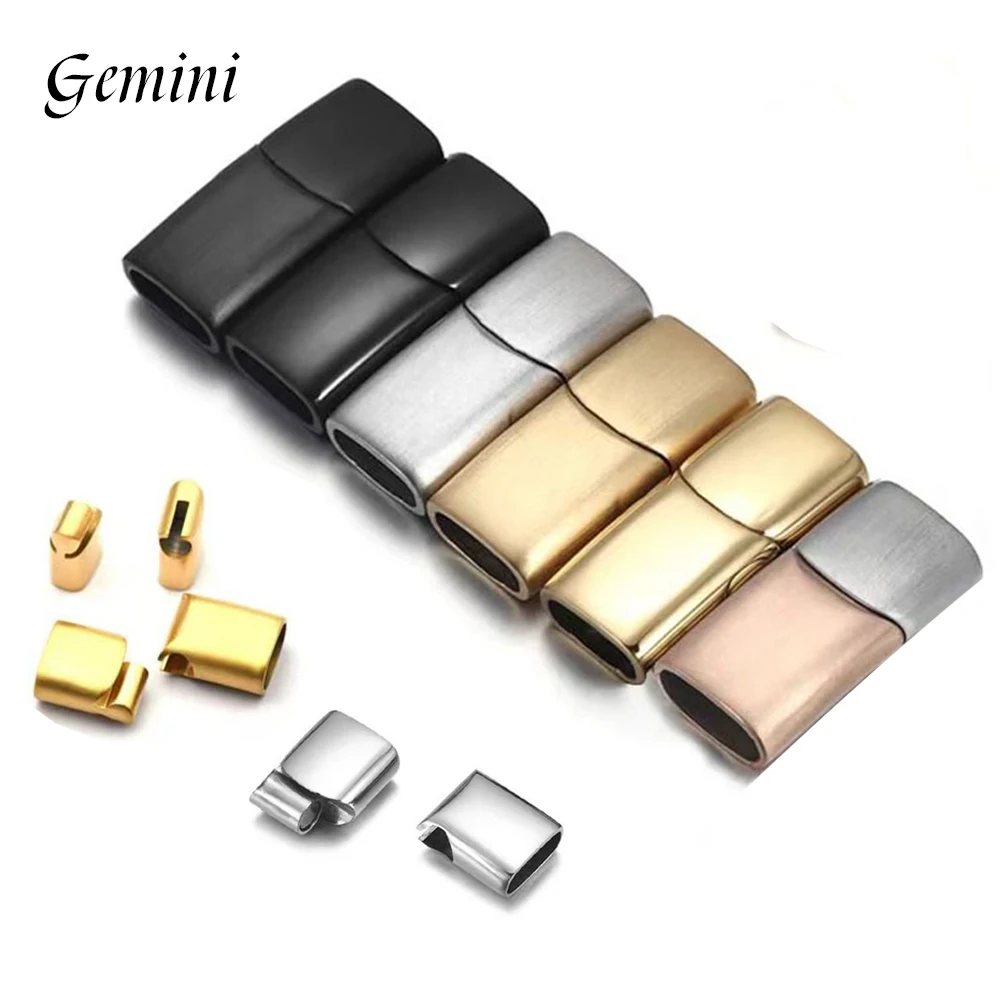 10Pcs/Lot Aço Inoxidável Fechos Magnéticos Para Pulseiras De Couro DIY Cordas Encantos Conector Fivela Jóias Fazendo Acessórios