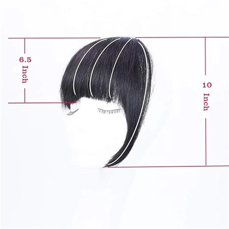 Synthetic Hair Clip in Bangs Fringe Human Hair Bang Clip in Hair Extensions Clip on Bangs with Temples