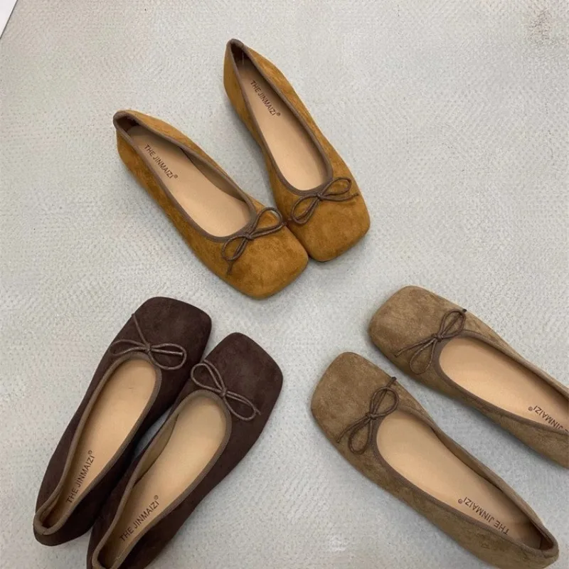 

New Shallow Female Soft Round Toe Ladies Flats With Shoes Slides Footwear Fashion Butterfly-Knot Women Ballet Flats Dance Shoes