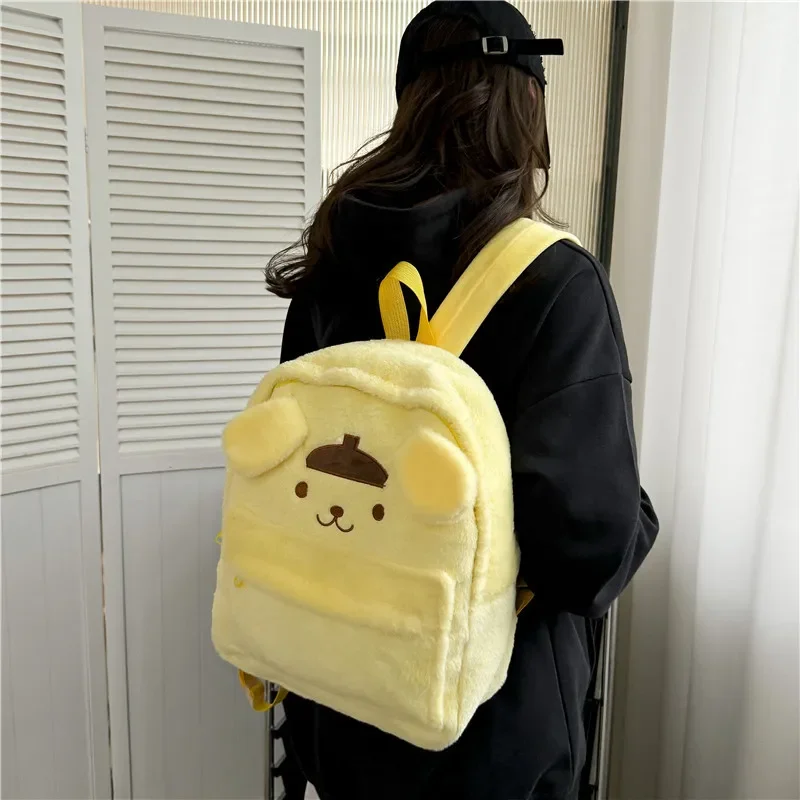 Sanrio tas sekolah Hello Kitty, ransel kasual kapasitas besar, imut dan ringan kartun untuk pelajar