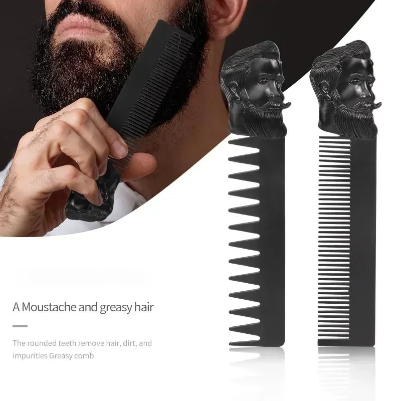 1PC Barber Styling Metal Comb Stainless Steel Gentelman Men Beard Comb Mustache Care Shaping Tools Pocket Size Silver Hair Comb