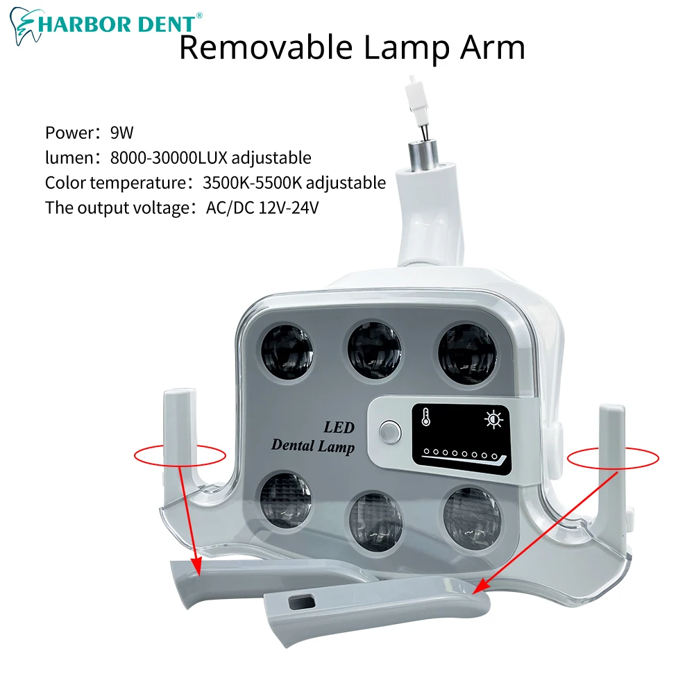 Dental Operation Oral Lamp Shadow 2-color LED Light Touch button  Adjustable Color Temperature For Implant Dentistry Equipment
