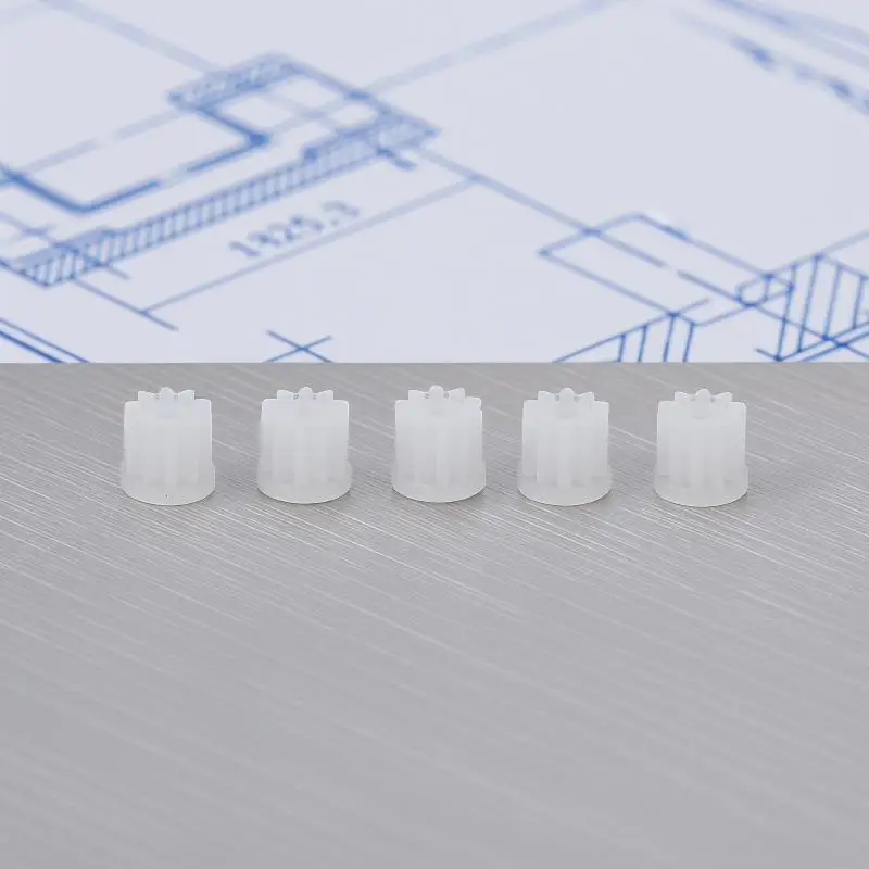 5Pcs M0.2 10 Teeth Plastic Pinion For 0.8mm Motor Shaft Wear Resistant Transmission Gear Accessories For RC Toy