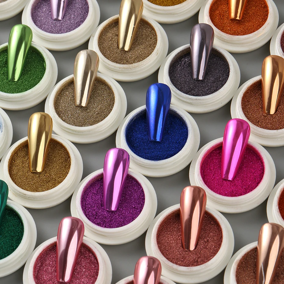 36 scatole di polvere per unghie metallizzata a specchio magico, splendidi decorazioni colorate per unghie cromate, pigmenti per unghie, decorazioni in polvere, set per manicure glitter Y2K