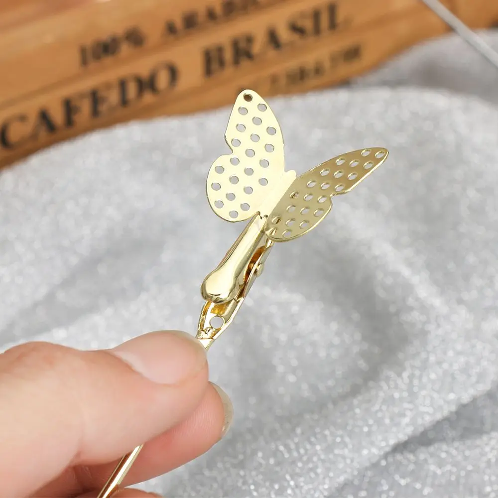 1PC Metallic Desktop Decoration Wedding Supplies Flamingo Pattern Photos Clips Place Card Clamps Stand Butterfly Shape