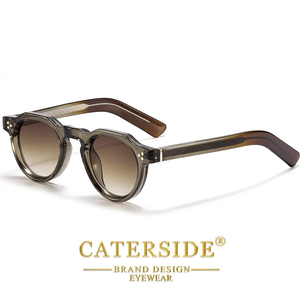 CATERSIDE Modische Runde Sonnenbrille für Damen und Herren, UV400-Schutz, kleiner Rahmen, Retro-Outdoor-Sonnenbrille zum Autofahren und Wandern – Detail 10