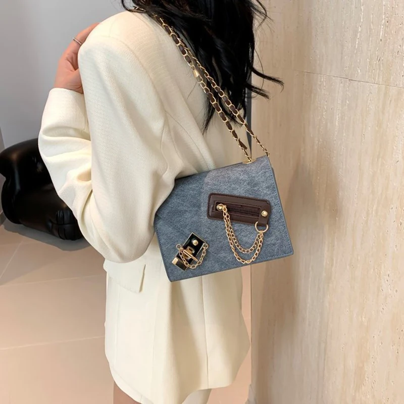 

Women Fashion Chain Shoulder Bags for Female Vintage Handbag Portable Casual Leather Flap Bag Versatile Designer Crossbody Bags