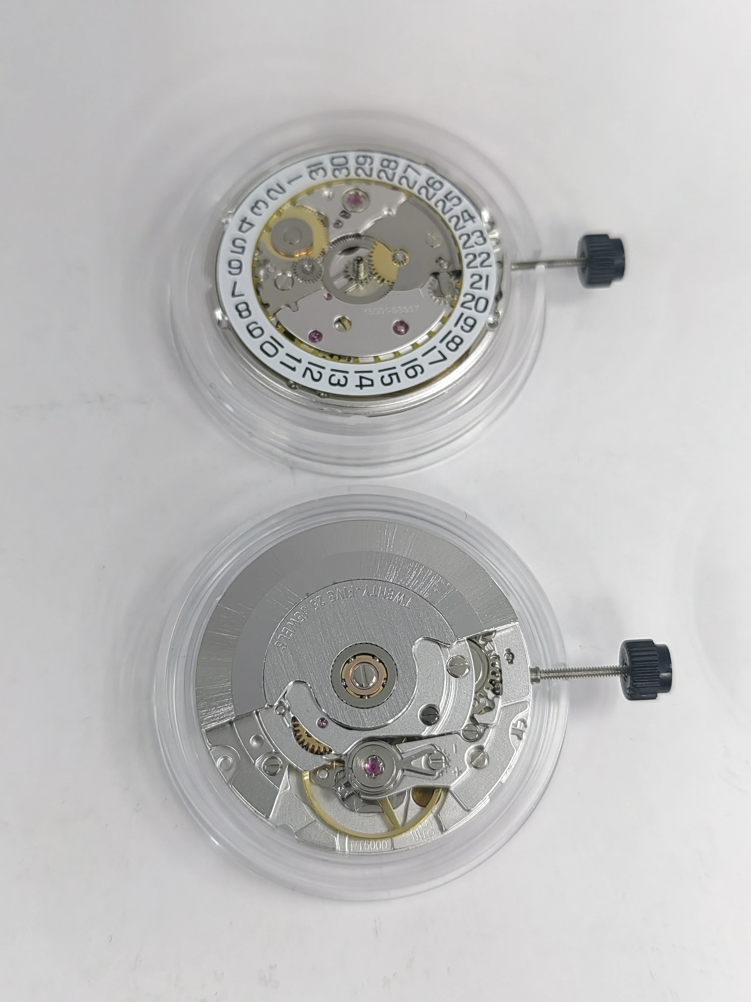 PT5000 White Automatic Mechanical Watch Movement, 25 Jewels Date Display, Chinese Made Watch Repair Replacement Parts