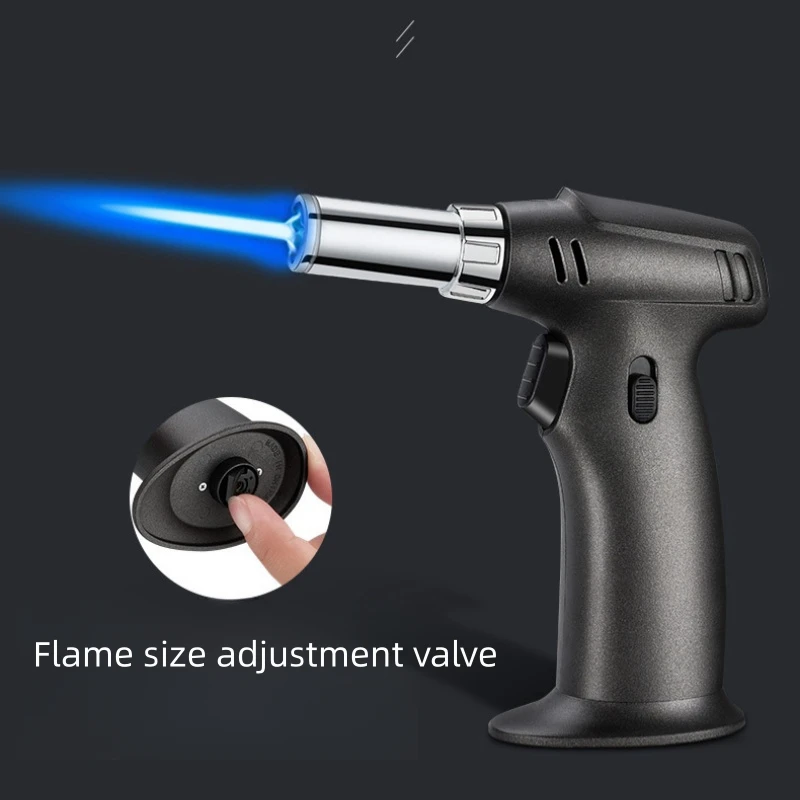 Butane Gas Lighter Refillable Adjustable Flame Lighter Chef Cooking Torch Outdoor Windproof BBQ Ignition Picnic Survival Tool