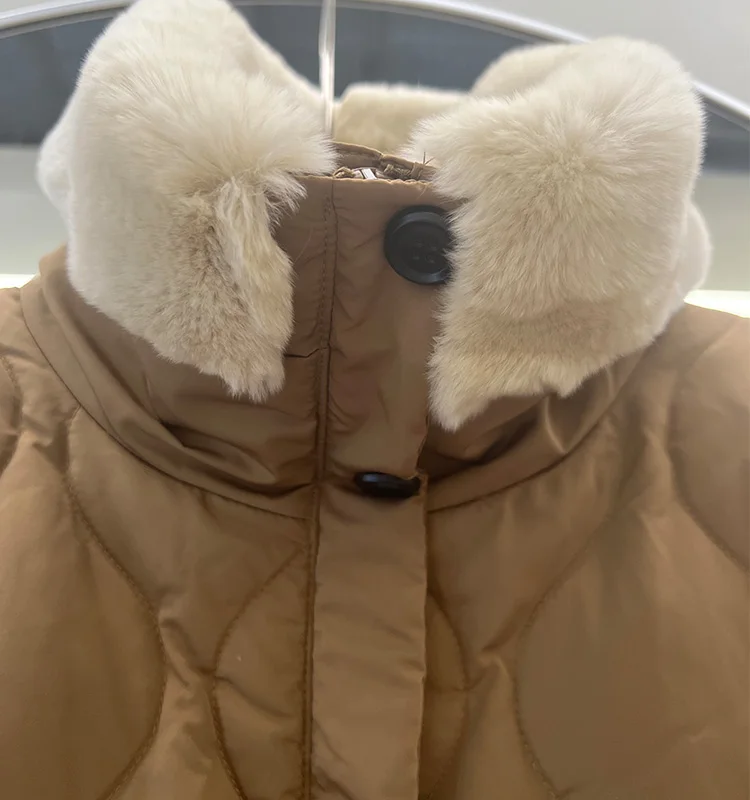 شتاء جديد المرأة أسفل سترة التنقل الربط عالية الياقة عمال أسفل سترة #5