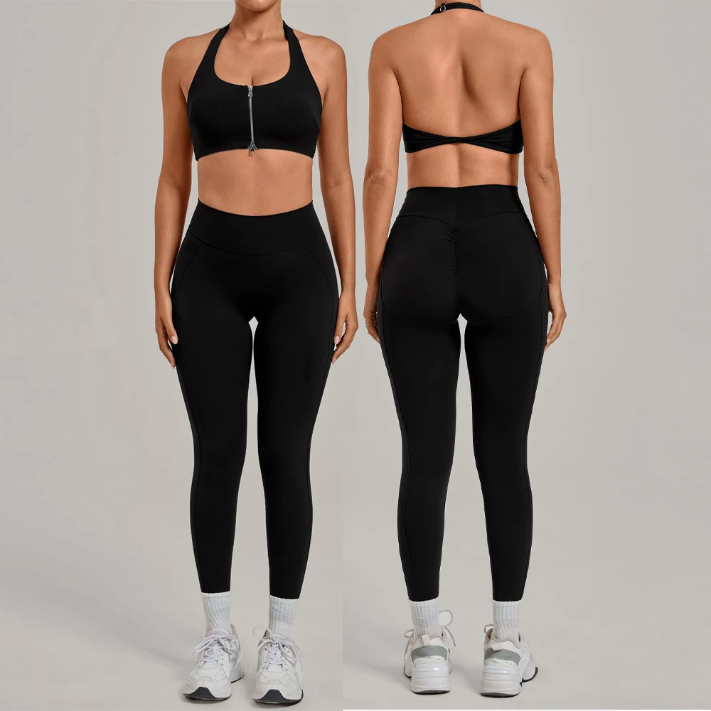 ensemble-2-pieces-de-leggings-de-yoga-fronces-pour-femme-tenue-de-sport-avec-dos-croise-et-fermeture-eclair-ideal-pour-le-fitness-et-la-gym