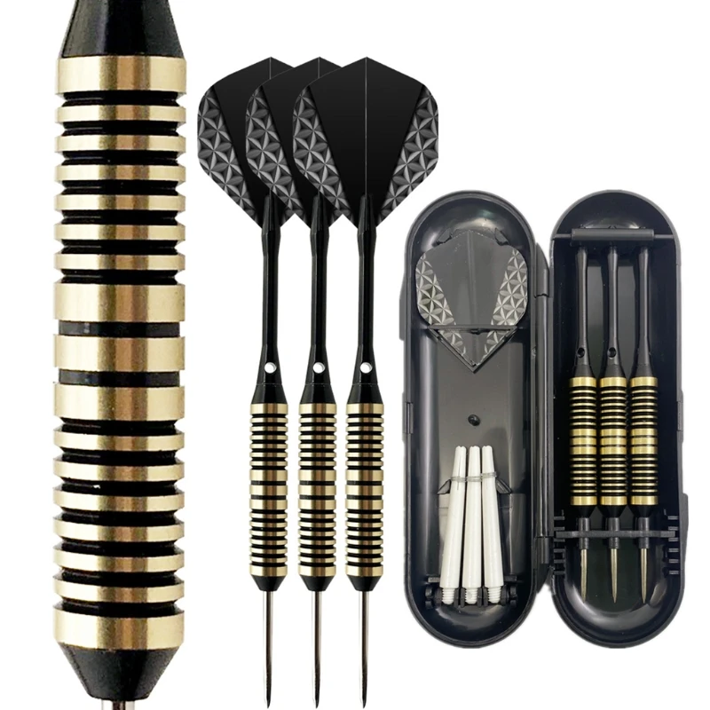 3Pcs Steel Tip Darts 24 Grams,Aluminum Shafts & Brass Barrel,Steel Tip & Pet Flight Levels in Rec Room,Bar and Game Dropshipping