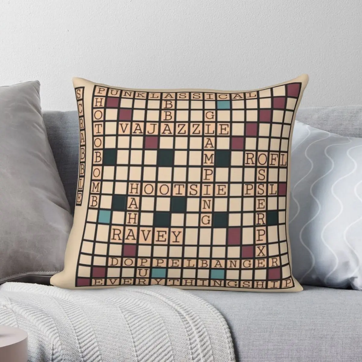 Scrabble Board You Pillowcase Polyester Linen Velvet Pattern Zip Decor Sofa Seater Cushion Cover 18