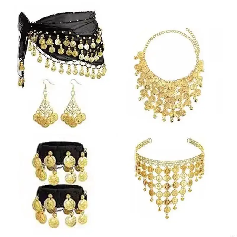 Belly Dance Jewelry Set Gypsy Costume Accessories Belly Dance Outfits for Womens