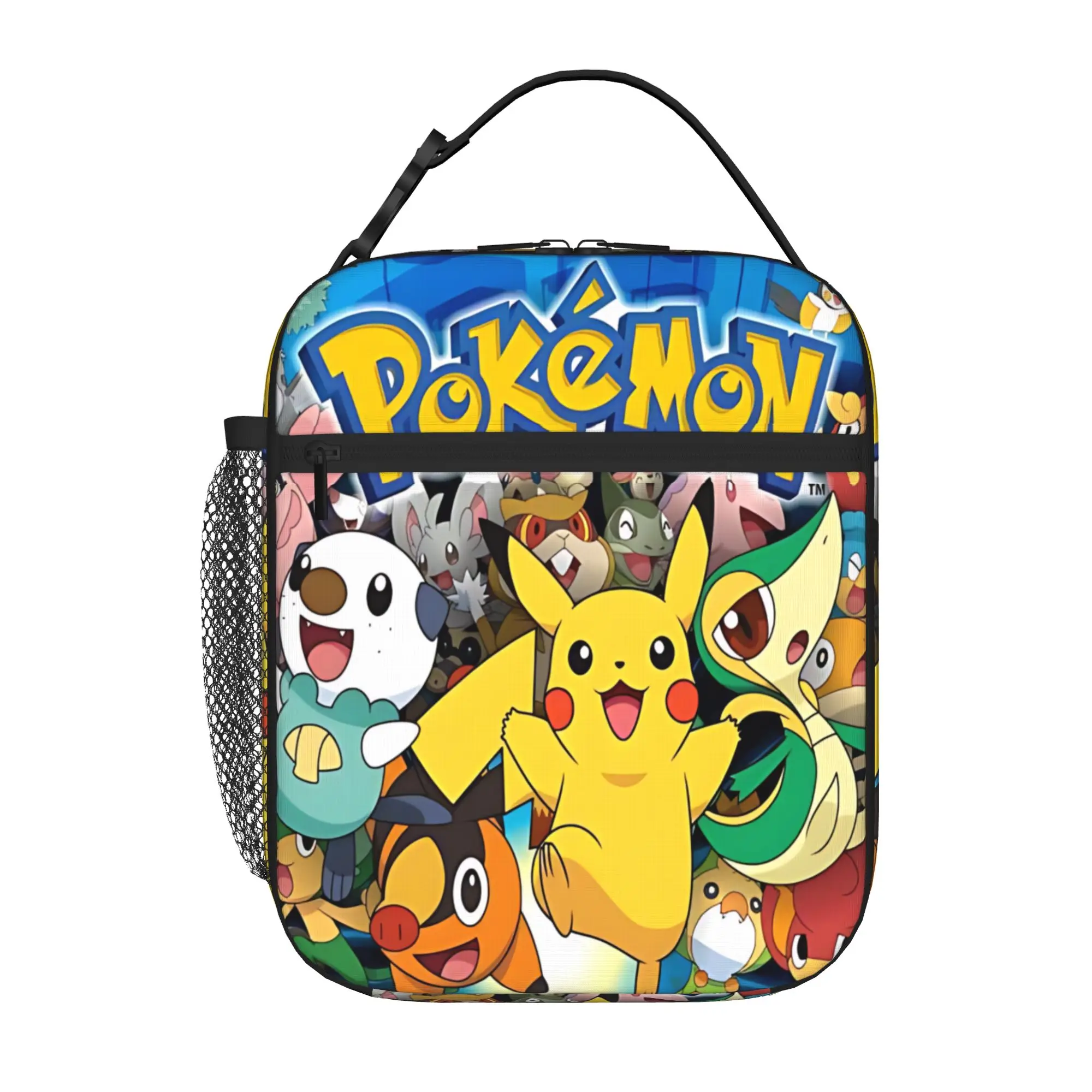 Cartoon Pokemon Theme Insulated Lunch Bag Ice Pack Rice Bag  bolsa Student Bento Lunch Handbag Insulation