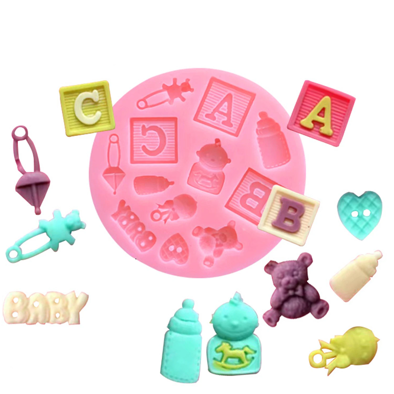 3D silikonowa Baby Shower Party Fondant formy na ciasto dekoracji silikonowej formy kremówki ciasto cukier formy rzemieślnicze narzędzia