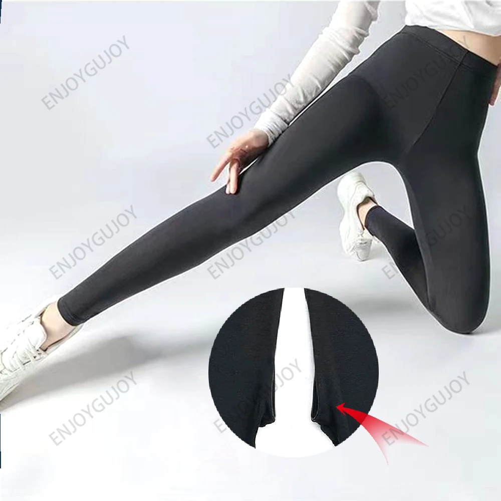 Invisible Open Crotch Leggings for Men and Women, 4 Sided Elastic Pants, High Waisted Yoga Sports, 9 Branch Pants, Outdoor Sex